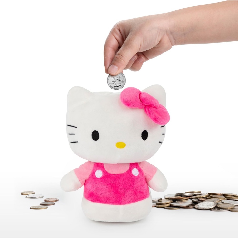 Hello Kitty Pink and White Plush Coin Bank